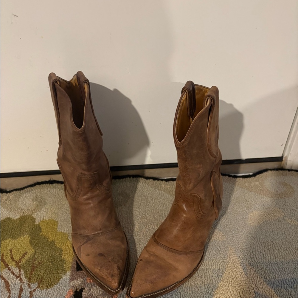 Old Gringo Tan Brown Leather Pointed Cowboy Boots